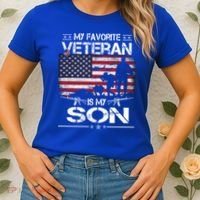 My Favorite Veteran Is My Son Meaningful Gift Flag Father Veterans Day Gift Women's T-Shirt thumb 2