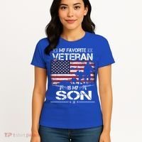 My Favorite Veteran Is My Son Meaningful Gift Flag Father Veterans Day Gift Women's T-Shirt thumb 4
