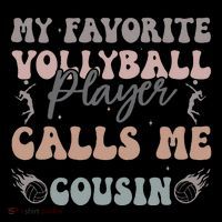 My Favorite Volleyball Player Calls Me Cousin Funny Cousins Stripe Pom Pom Beanie thumb 2