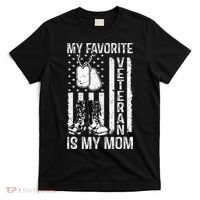 My Favorite Veteran Is My Mom Us Flag Veteran Proud Mother T-Shirt thumb 0