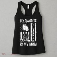 My Favorite Veteran Is My Mom Us Flag Veteran Proud Mother Women's Tank Top thumb 3