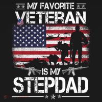 My Favorite Veteran Is My Stepdad Cool Gift Flag Father Veterans Day Cute Gift USA-Made Doggie Bandana thumb 2
