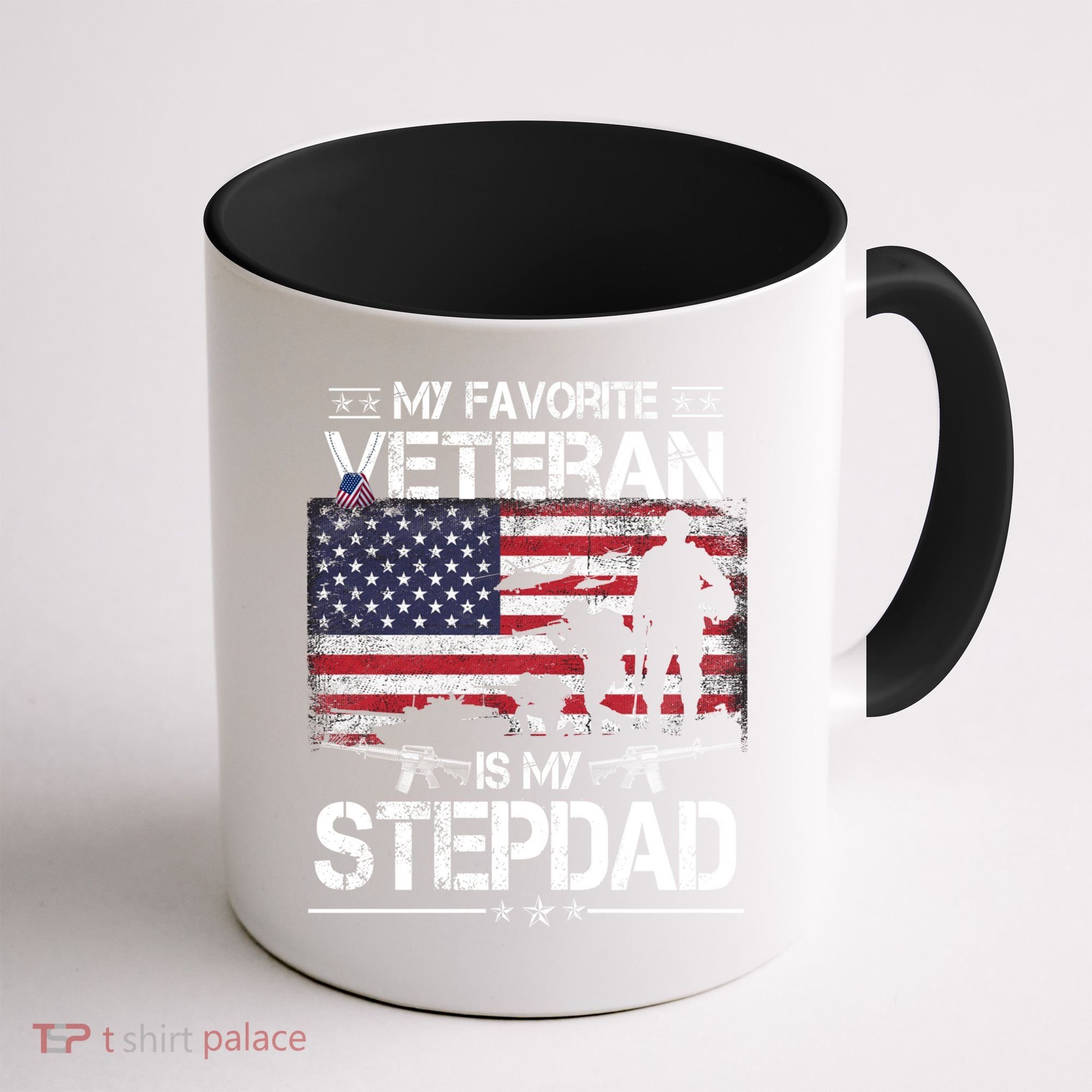 My Favorite Veteran Is My Stepdad Cool Gift Flag Father Veterans Day Cute Gift Coffee Mug