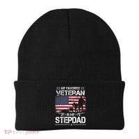 My Favorite Veteran Is My Stepdad Cool Gift Flag Father Veterans Day Cute Gift Beanie thumb 0