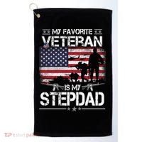 My Favorite Veteran Is My Stepdad Cool Gift Flag Father Veterans Day Cute Gift Golf Towel thumb 0