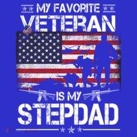 My Favorite Veteran Is My Stepdad Cool Gift Flag Father Veterans Day Cute Gift T-Shirt thumb 7