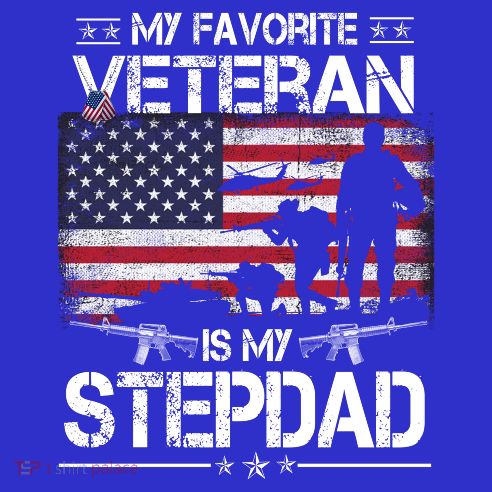 My Favorite Veteran Is My Stepdad Cool Gift Flag Father Veterans Day Cute Gift Coaster