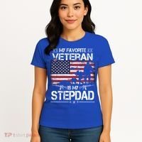My Favorite Veteran Is My Stepdad Cool Gift Flag Father Veterans Day Cute Gift Women's T-Shirt thumb 4