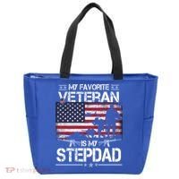 My Favorite Veteran Is My Stepdad Cool Gift Flag Father Veterans Day Cute Gift Tote Bag thumb 0