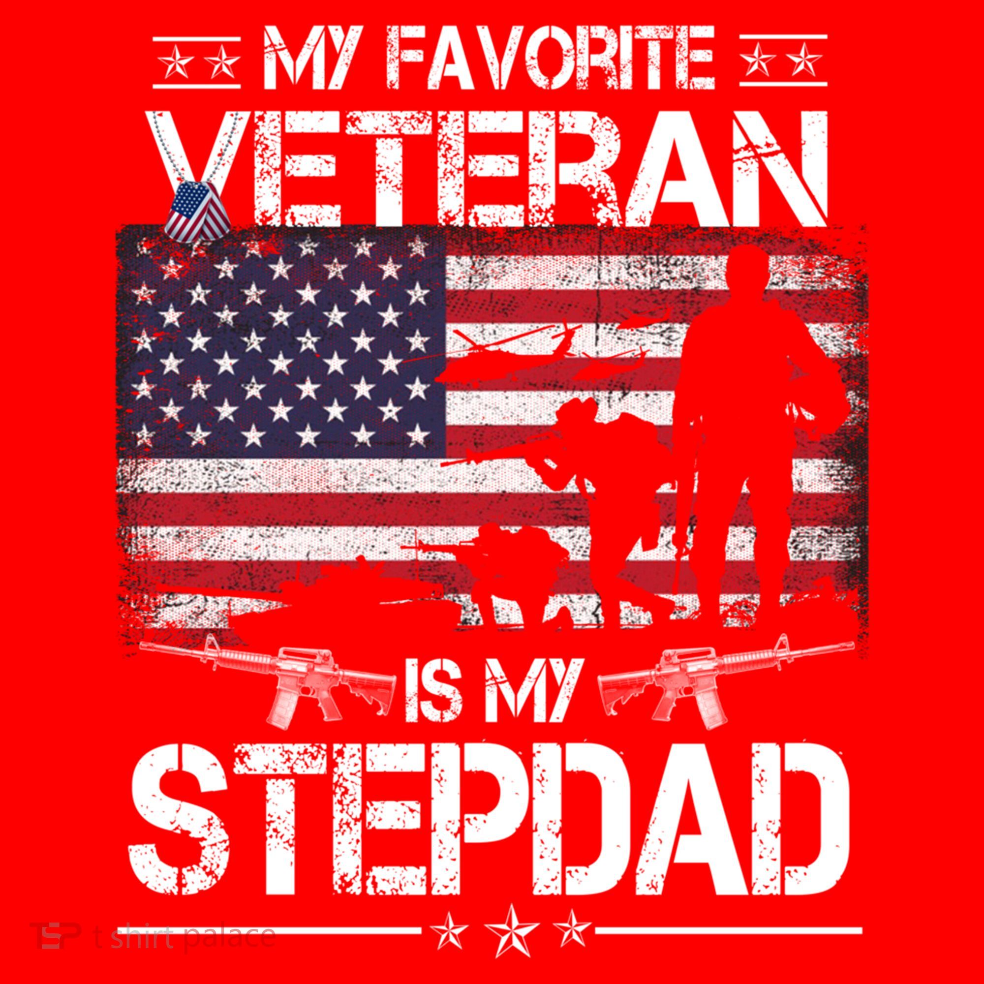 My Favorite Veteran Is My Stepdad Cool Gift Flag Father Veterans Day Cute Gift Santa Hat
