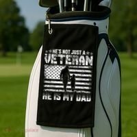 Military Family Veteran Support My Dad US Veteran My Hero Golf Towel thumb 2