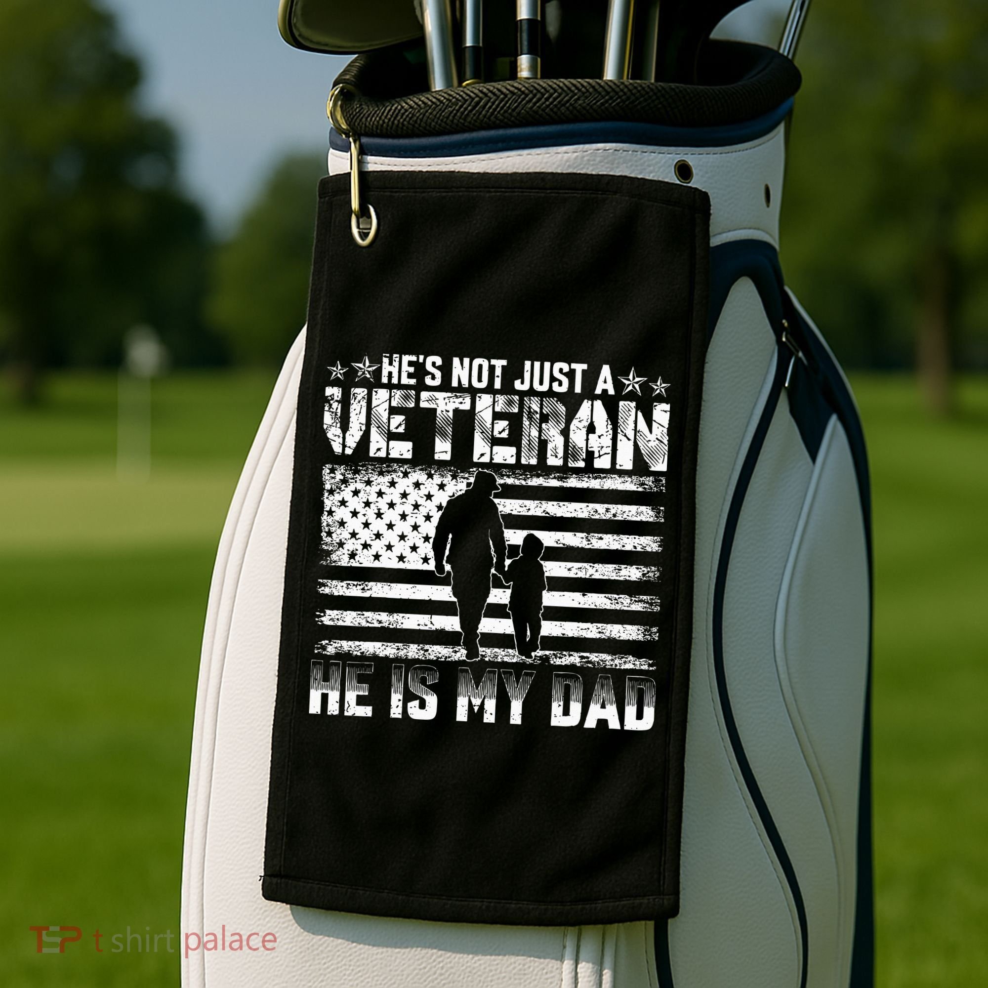 Military Family Veteran Support My Dad US Veteran My Hero Golf Towel