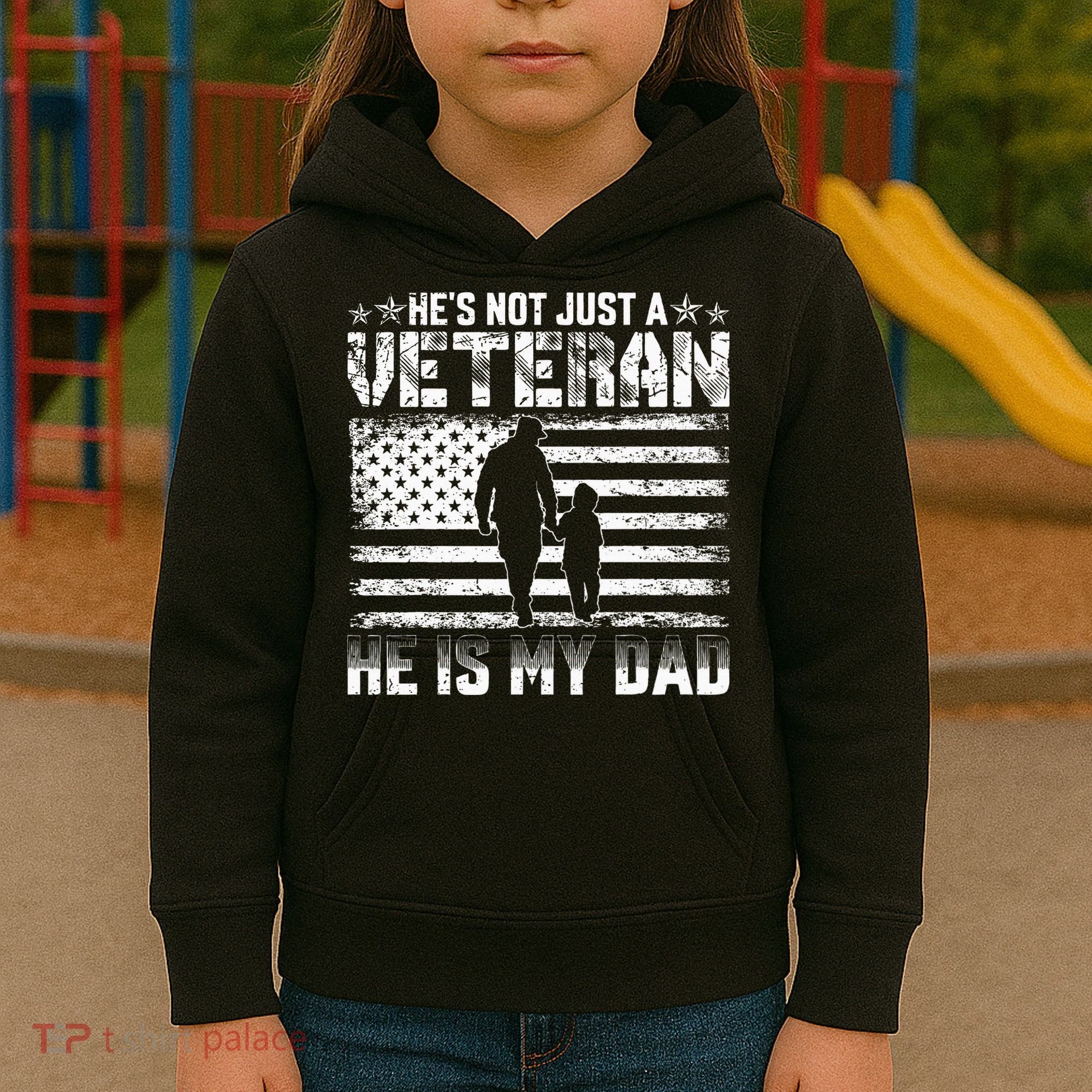 Military Family Veteran Support My Dad US Veteran My Hero Kids Hoodie