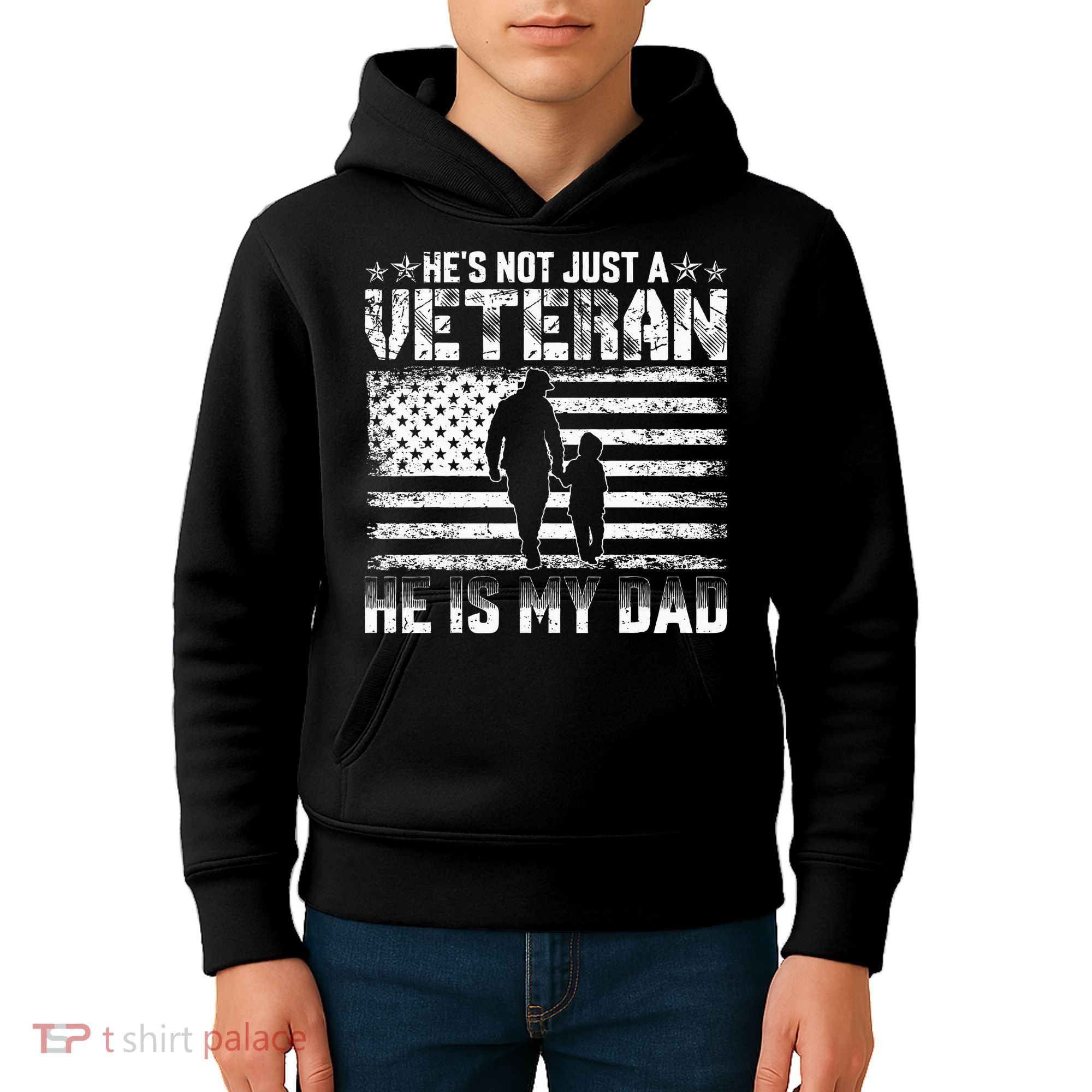 Military Family Veteran Support My Dad US Veteran My Hero Kids Hoodie