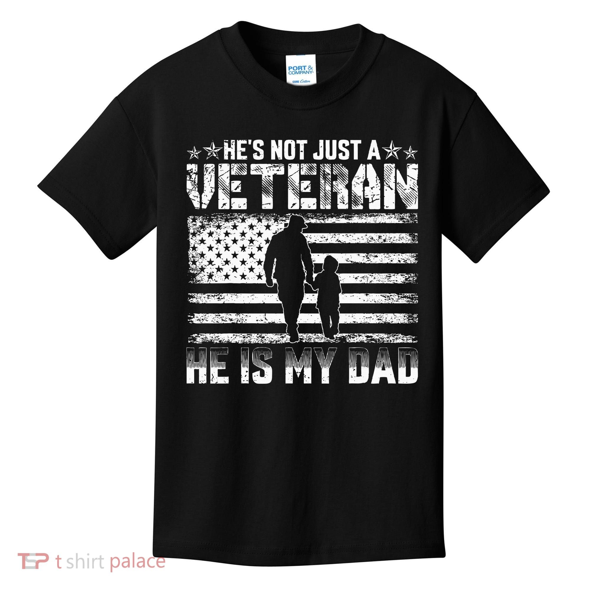 Military Family Veteran Support My Dad US Veteran My Hero Kids T-Shirt