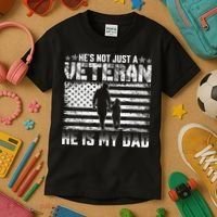 Military Family Veteran Support My Dad US Veteran My Hero Kids T-Shirt thumb 3