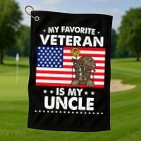 My Favorite Veteran Is My Uncle Proud Uncle Veterans Day Funny Gift Golf Towel thumb 1