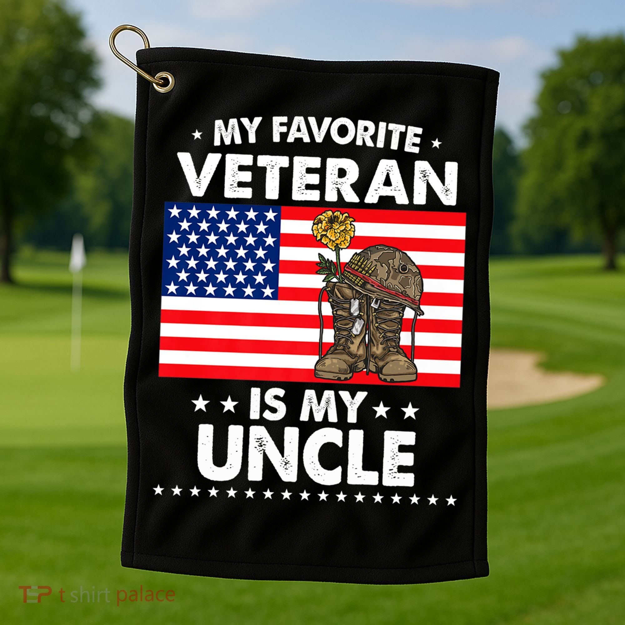 My Favorite Veteran Is My Uncle Proud Uncle Veterans Day Funny Gift Golf Towel