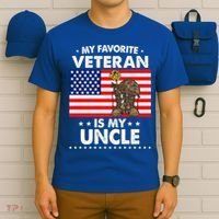 My Favorite Veteran Is My Uncle Proud Uncle Veterans Day Funny Gift T-Shirt thumb 6
