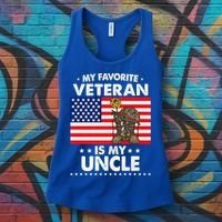 My Favorite Veteran Is My Uncle Proud Uncle Veterans Day Funny Gift Women's Tank Top thumb 3