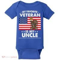 My Favorite Veteran Is My Uncle Proud Uncle Veterans Day Funny Gift Baby Bodysuit thumb 0
