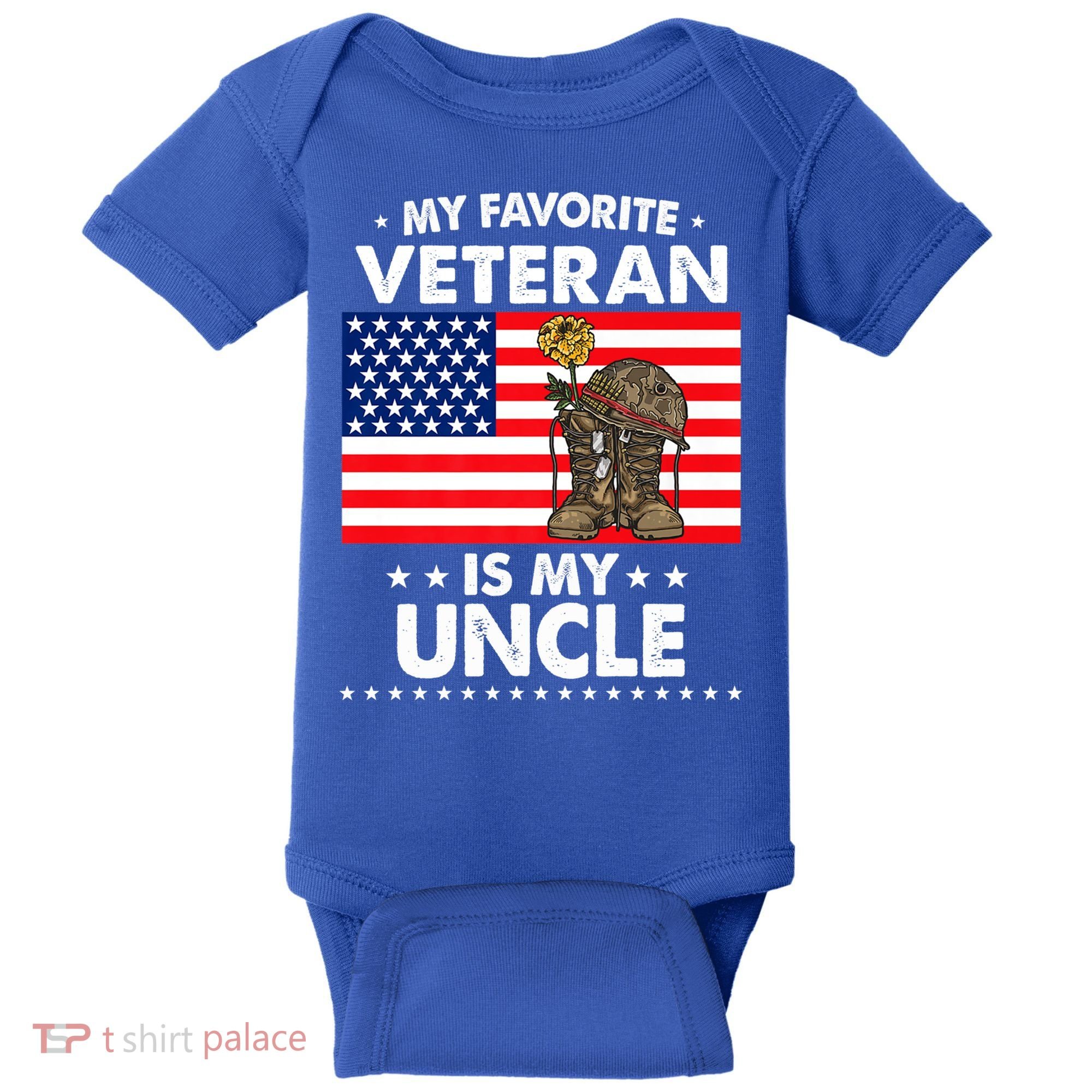 My Favorite Veteran Is My Uncle Proud Uncle Veterans Day Funny Gift Baby Bodysuit