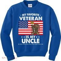 My Favorite Veteran Is My Uncle Proud Uncle Veterans Day Funny Gift Kids Sweatshirt thumb 0