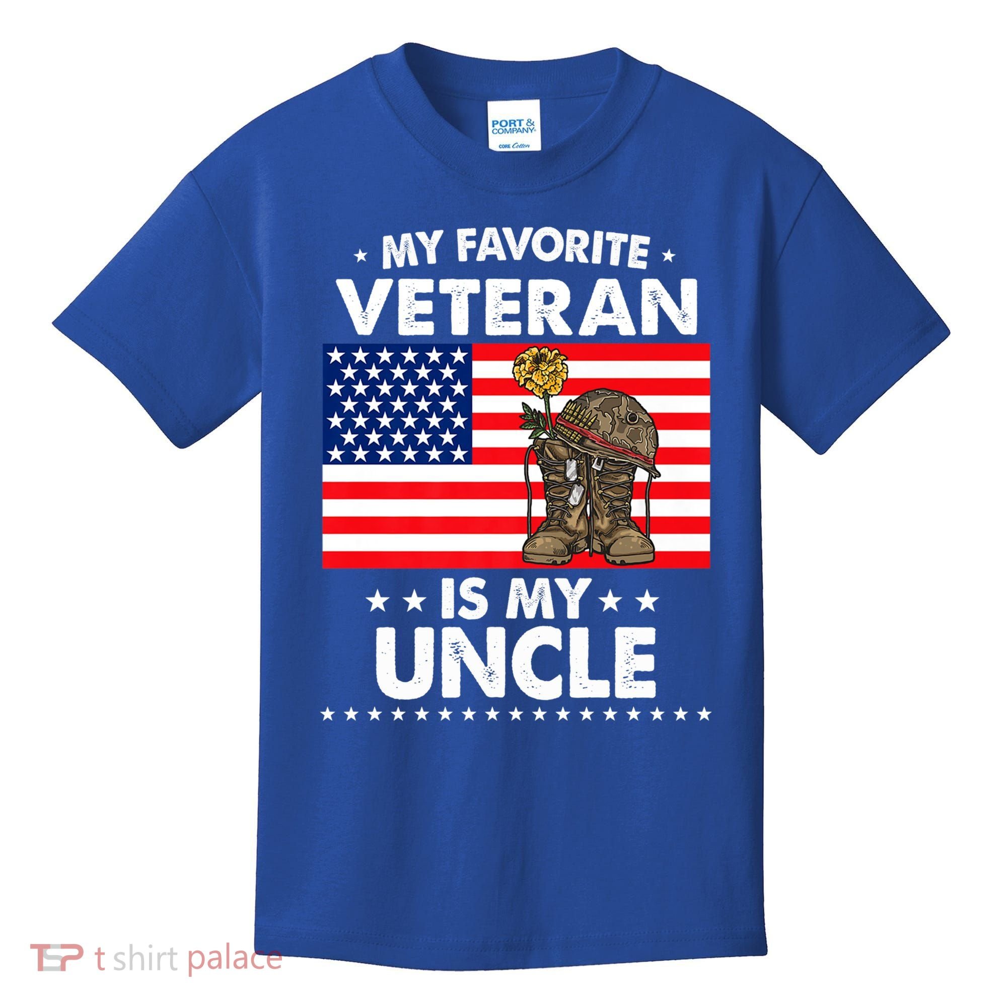 My Favorite Veteran Is My Uncle Proud Uncle Veterans Day Funny Gift Kids T-Shirt