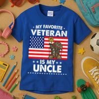 My Favorite Veteran Is My Uncle Proud Uncle Veterans Day Funny Gift Kids T-Shirt thumb 3