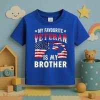 My Favorite Veteran Is My Brother Veteran's Day Veterans Cool Gift Toddler T-Shirt thumb 3