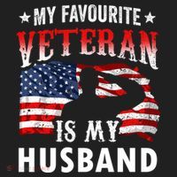 My Favorite Veteran Is My Husband Veteran's Day Veterans Gift Beanie thumb 2