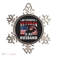 My Favorite Veteran Is My Husband Veteran's Day Veterans Gift Ornament thumb 0