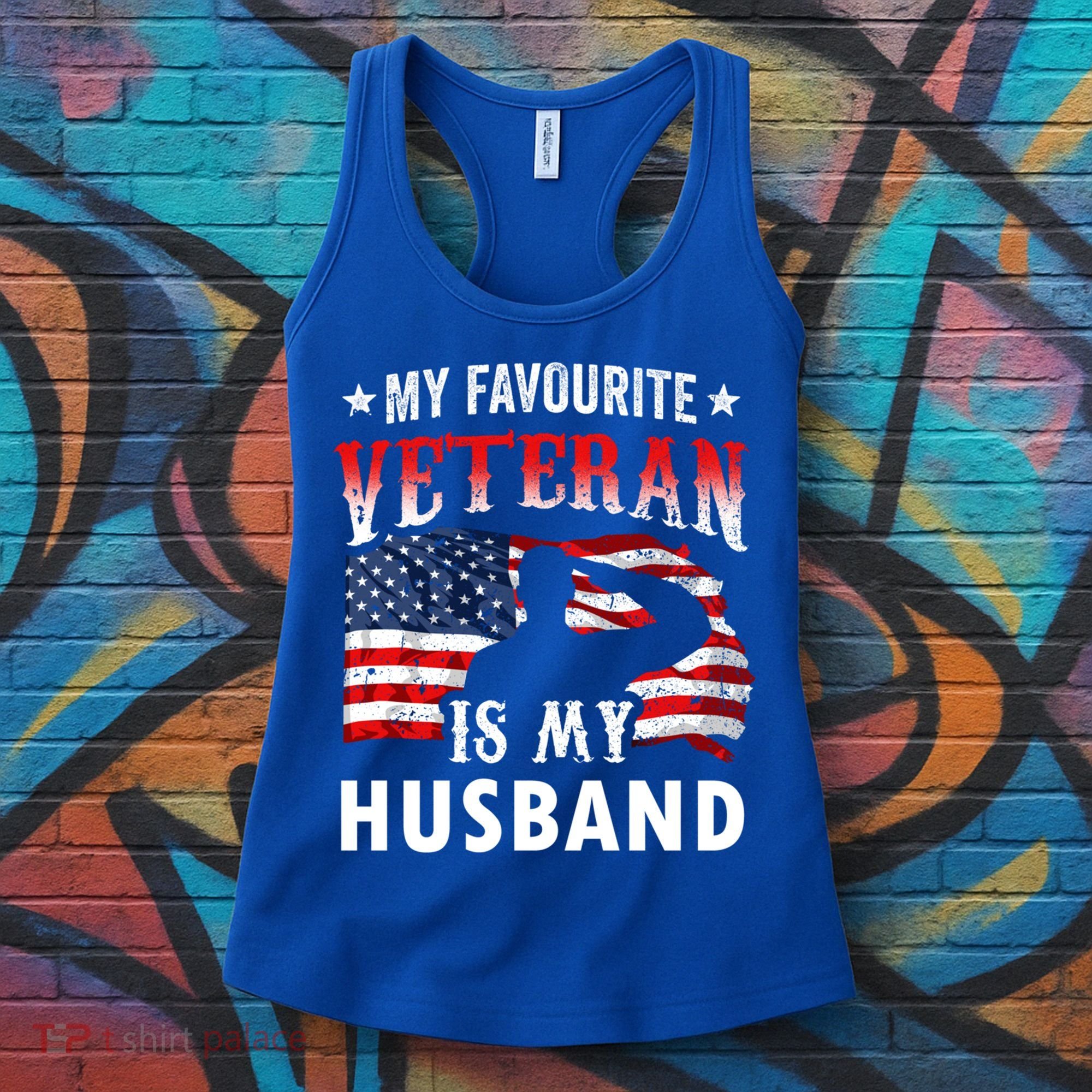My Favorite Veteran Is My Husband Veteran's Day Veterans Gift Women's Tank Top