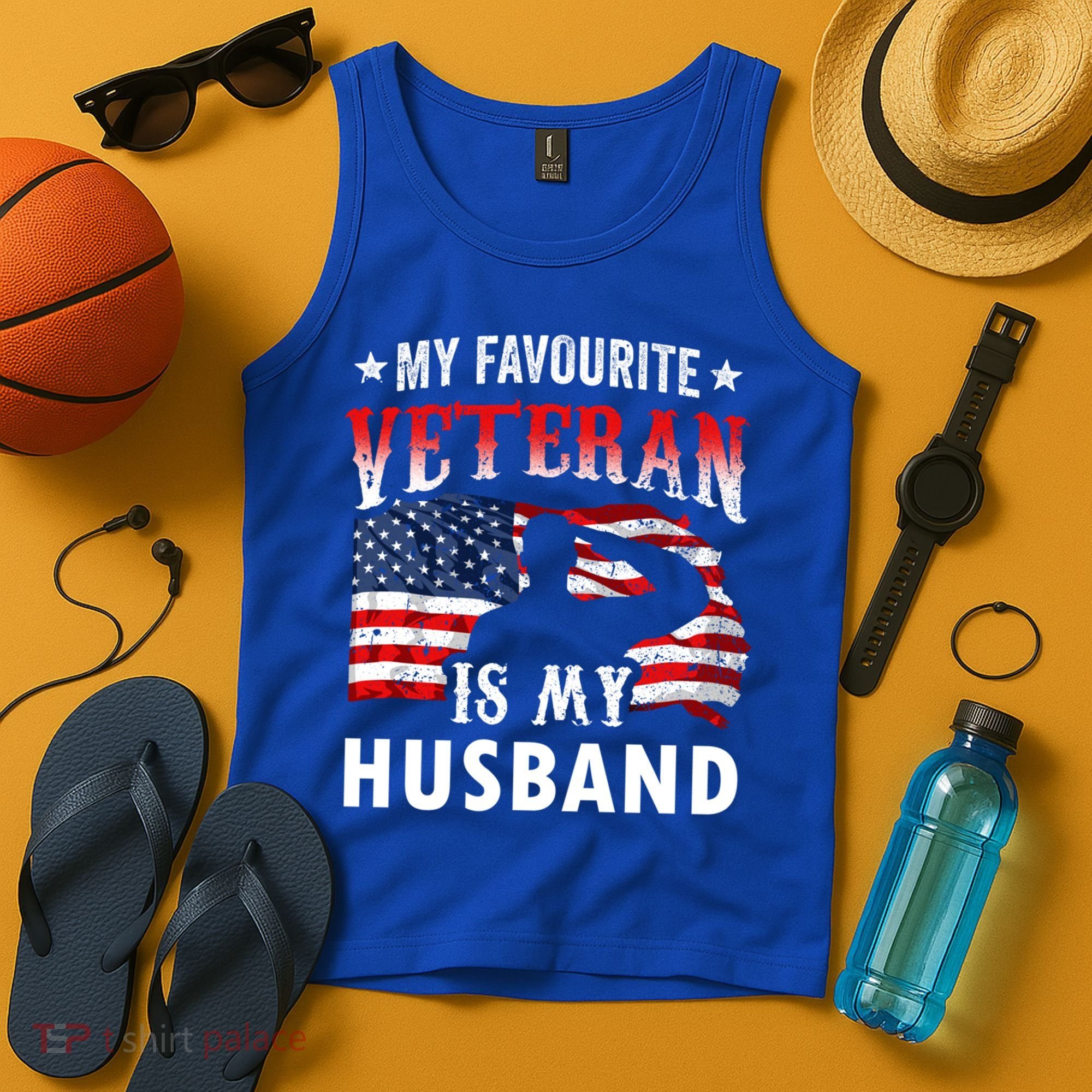 My Favorite Veteran Is My Husband Veteran's Day Veterans Gift Tank Top