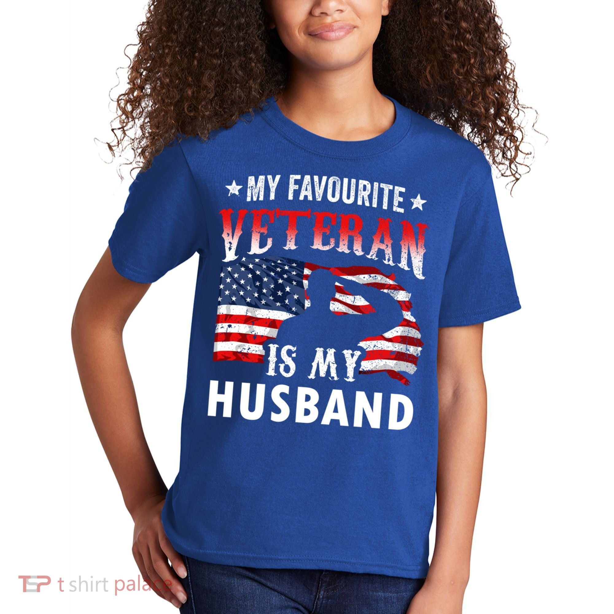 My Favorite Veteran Is My Husband Veteran's Day Veterans Gift Kids T-Shirt