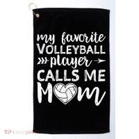 My Favorite Volleyball Player Calls Me Mom Gift Golf Towel thumb 0