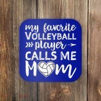 My Favorite Volleyball Player Calls Me Mom Gift Coaster thumb 0