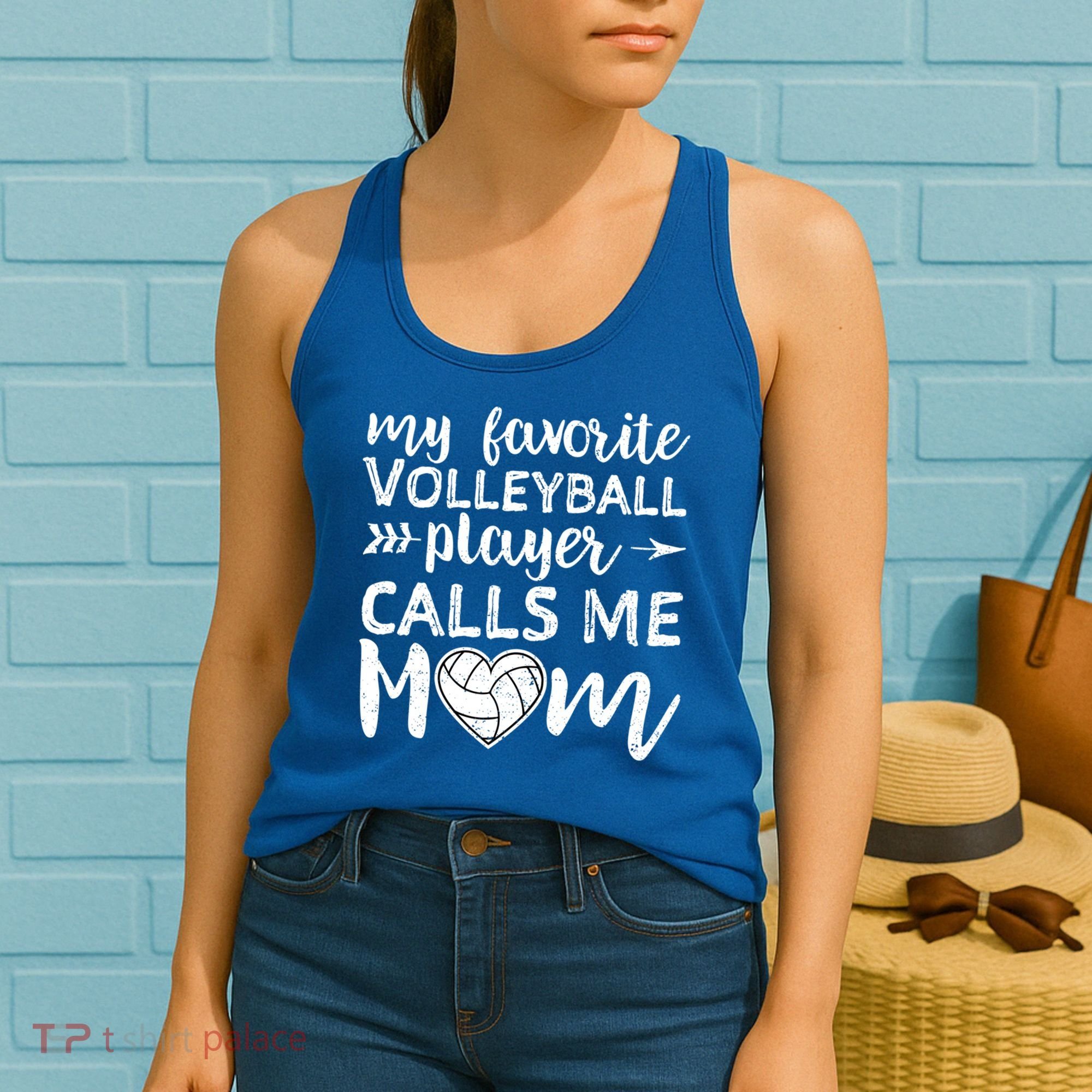 My Favorite Volleyball Player Calls Me Mom Gift Women's Tank Top