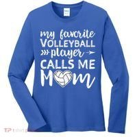 My Favorite Volleyball Player Calls Me Mom Gift Women's Long Sleeve Shirt thumb 0