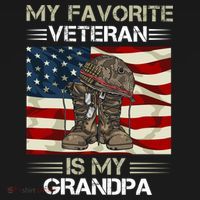 My Favorite Veteran Is My Grandpa American Flag Cool Gift Women's Hoodie thumb 2