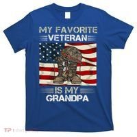 My Favorite Veteran Is My Grandpa American Flag Cool Gift T-Shirt thumb 0