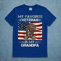My Favorite Veteran Is My Grandpa American Flag Cool Gift T-Shirt thumb 5