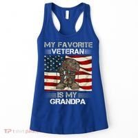 My Favorite Veteran Is My Grandpa American Flag Cool Gift Women's Tank Top thumb 0