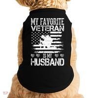 My Favorite Veteran Is My Husband Military Doggie Tank thumb 0