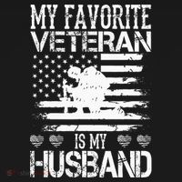 My Favorite Veteran Is My Husband Military Women's Hoodie thumb 2