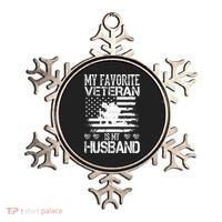 My Favorite Veteran Is My Husband Military Ornament thumb 0