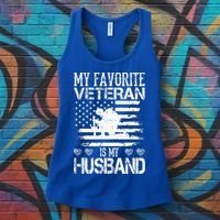 My Favorite Veteran Is My Husband Military Women's Tank Top thumb 3