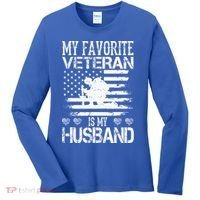 My Favorite Veteran Is My Husband Military Women's Long Sleeve Shirt thumb 0