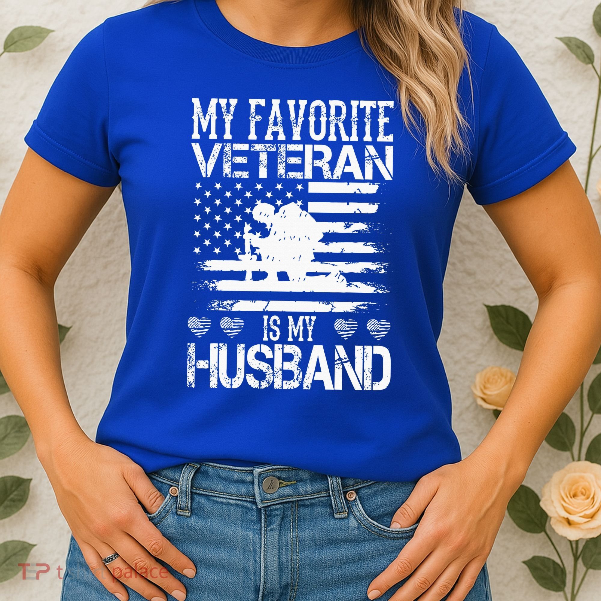 My Favorite Veteran Is My Husband Military Women's T-Shirt