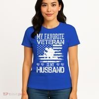My Favorite Veteran Is My Husband Military Women's T-Shirt thumb 4